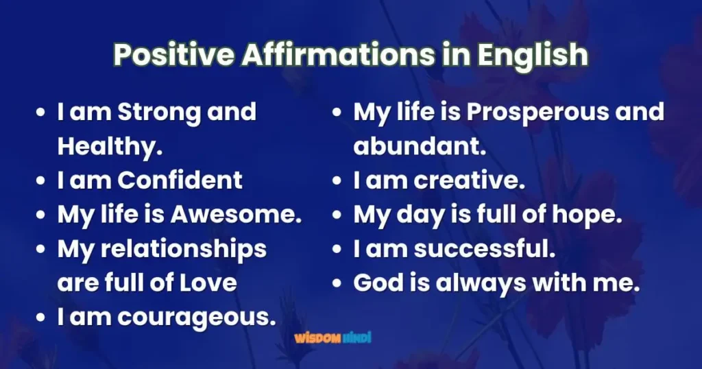 Positive Affirmations in English