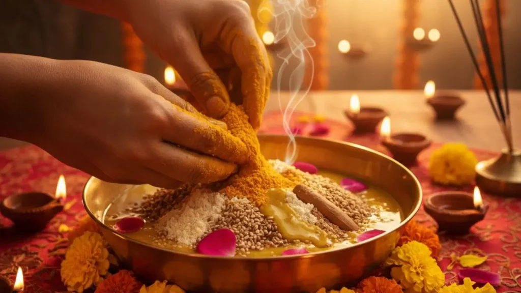 जानिए क्या है अभ्यंग स्नान का रहस्य और नरक चतुर्दशी पर किए जाने वाले विशेष उपाय Narak Chaturdashi Ubtan Kaise Banae