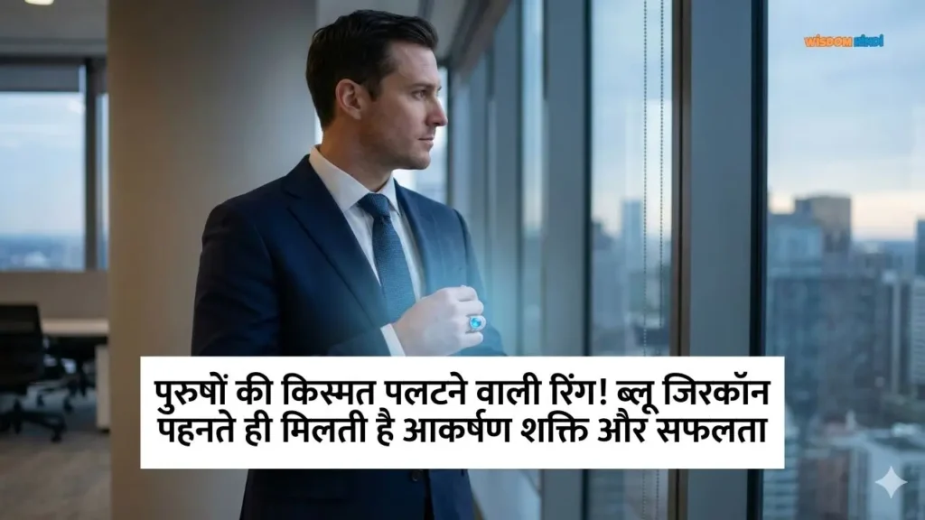 Blue Zircon Ring for Men in Hindi