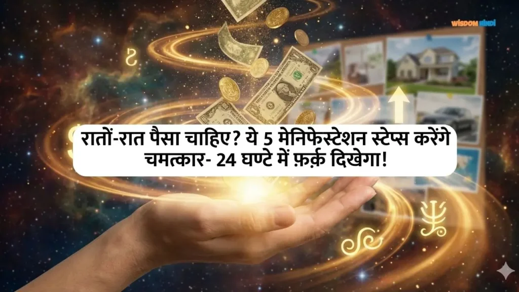 रातों-रात पैसा चाहिए? ये 5 मेनिफेस्टेशन स्टेप्स करेंगे चमत्कार- 24 घण्टे में फ़र्क़ दिखेगा! How to Attract Money Immediately in Hindi