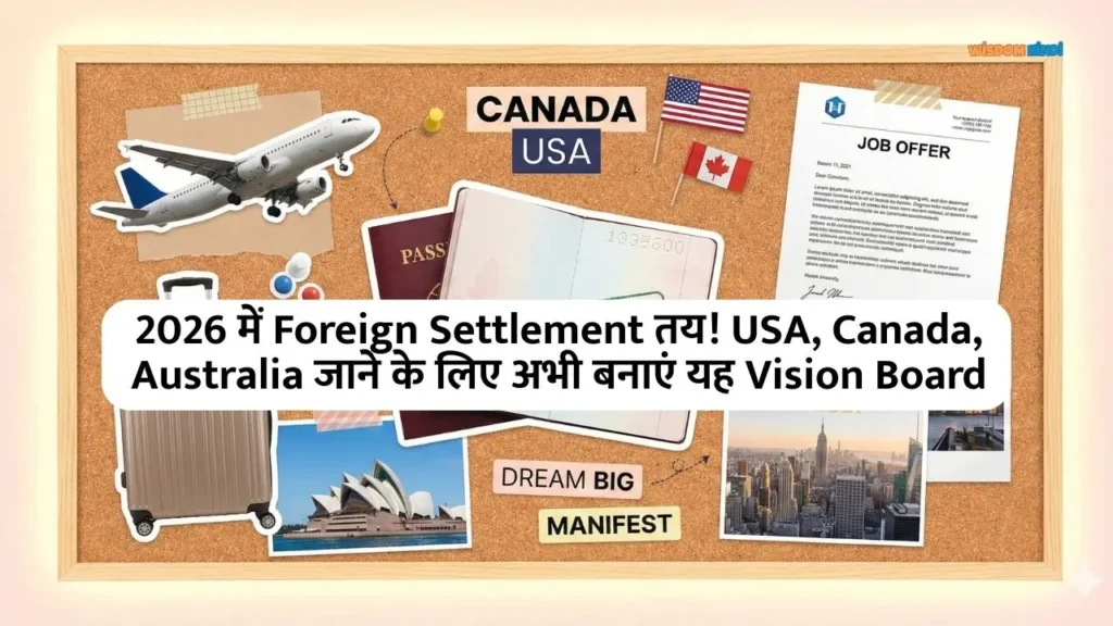 2026 में Foreign Settlement तय! USA, Canada, Australia जाने के लिए अभी बनाएं यह Vision Board- पाएँ Amazing Results Settle Abroad Vision Board in Hindi