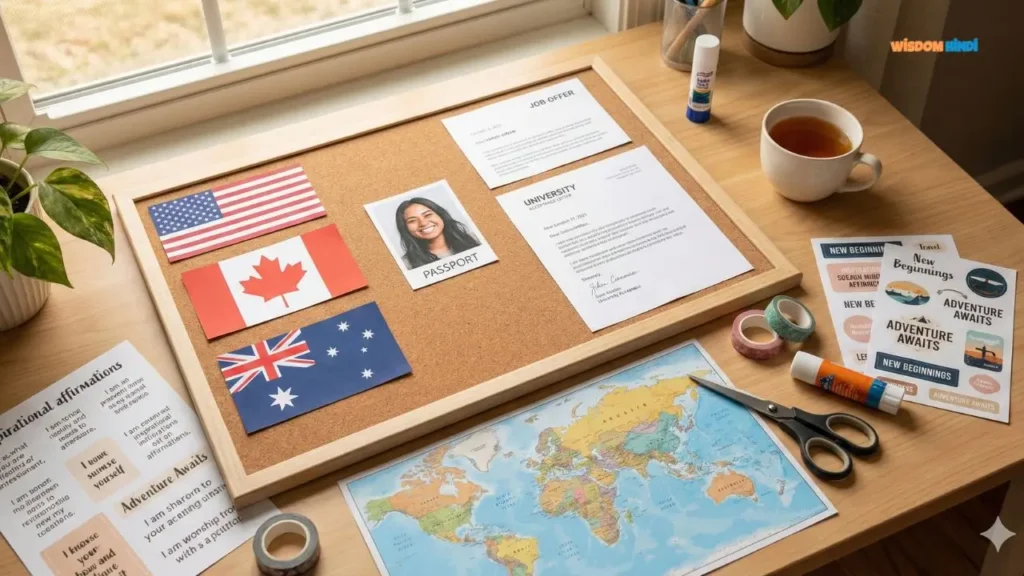 2026 में Foreign Settlement तय! USA, Canada, Australia जाने के लिए अभी बनाएं यह Vision Board- पाएँ Amazing Results Vision Board for Moving Abroad