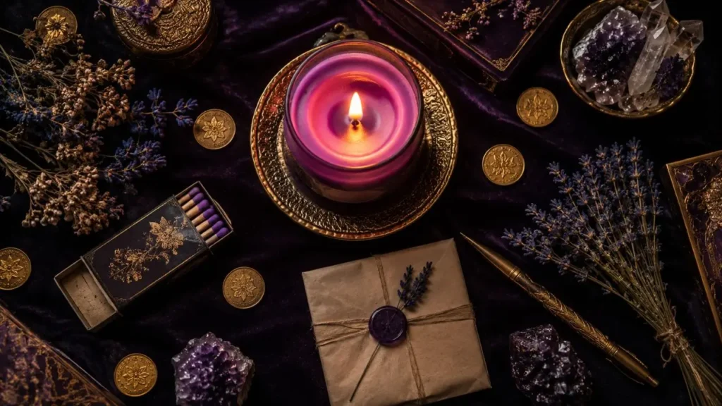 Purple Candle से Wealth आकर्षित करें – Wealth Candle Ritual Hindi Purple Candle Ritual Visualization